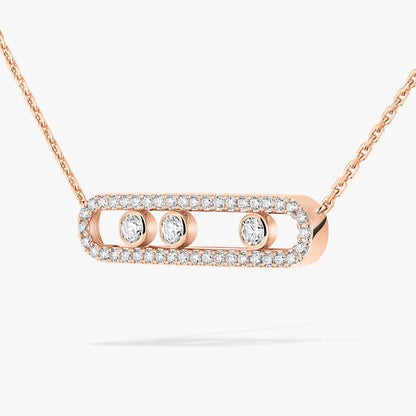 [moco jewelrys ] Move Pave_ Rose Gold Diamond Necklace