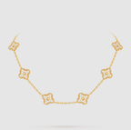 [¡®Star¡¯]CLOVER 10 MOTIFS FULL DIAMOND NECKLACE