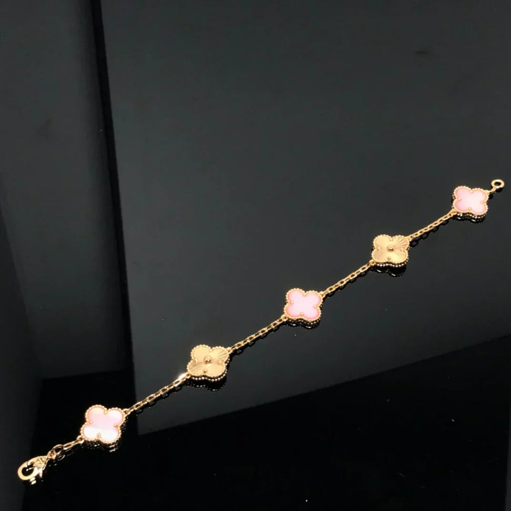 [Star]New  CLOVER 5 MOTIFS  PINK MOP BRACELET COLLECTION