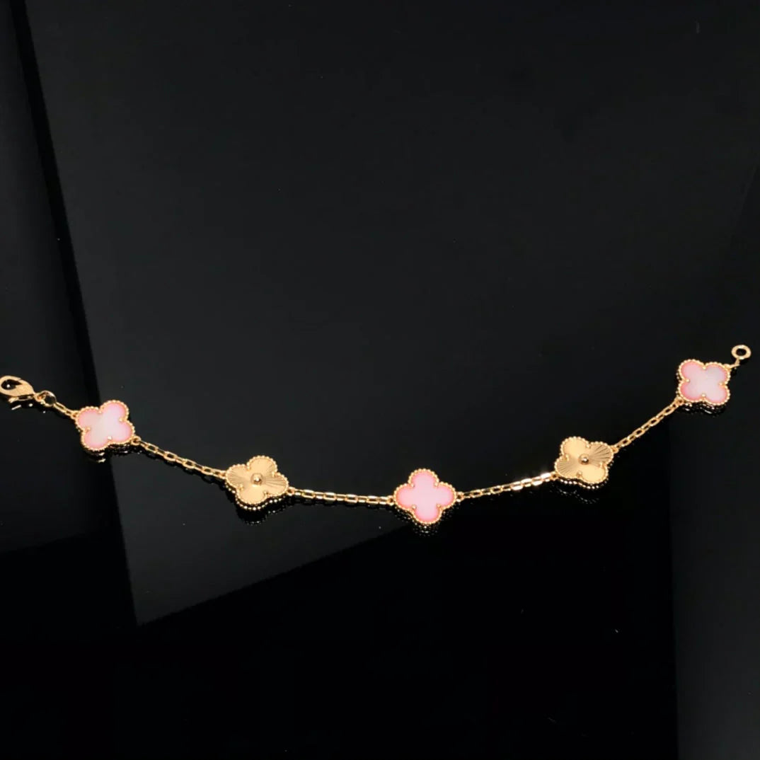 [Star]New  CLOVER 5 MOTIFS  PINK MOP BRACELET COLLECTION