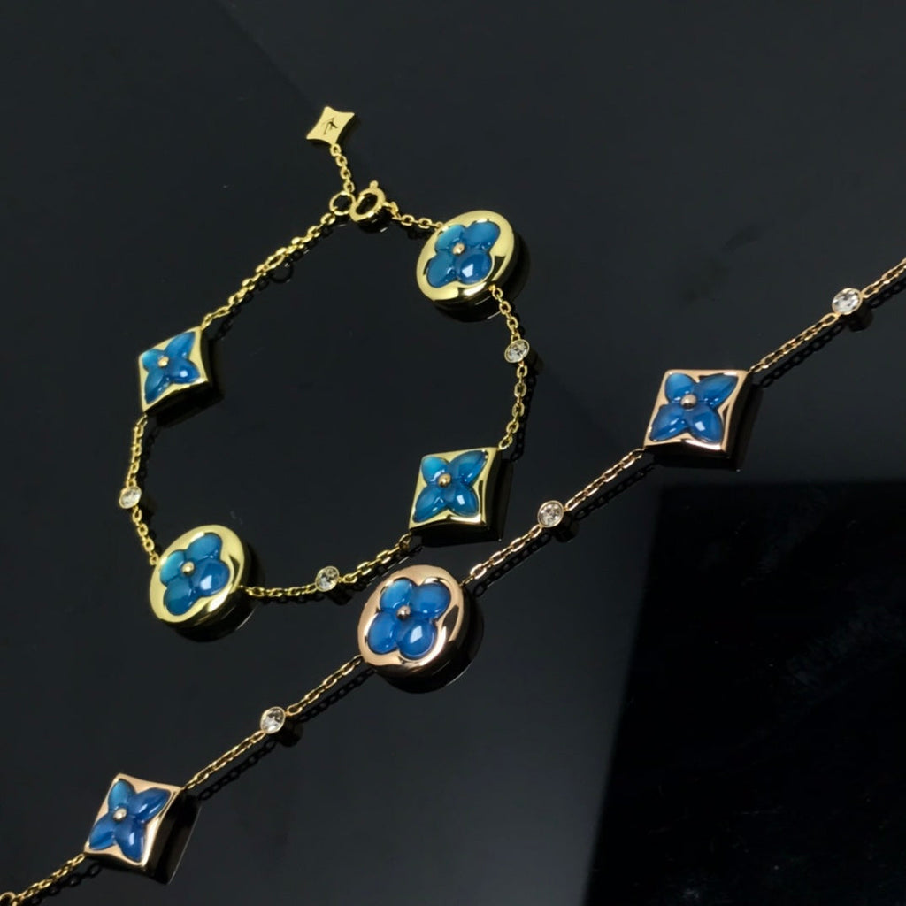 ¡®Star¡¯STAR AND SUN 4 MOTIF BLUE BRACELET