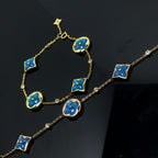 ¡®Star¡¯STAR AND SUN 4 MOTIF BLUE BRACELET