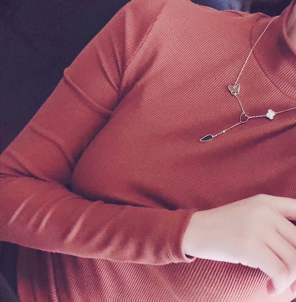 ¡®Star¡¯LUCKY SPRING 4 MOTIFS ROSE GOLD NECKLACE