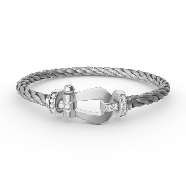 ¡®Star¡¯FORCE LARGE HORSESHOE HALF DIAMOND BRACELET SILVER