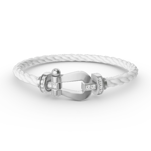 ¡®Star¡¯FORCE LARGE HORSESHOE HALF DIAMOND BRACELET SILVER