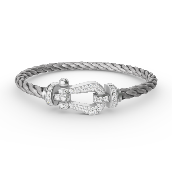 ¡®Star¡¯FORCE LARGE HORSESHOE FULL DIAMOND BRACELET SILVER