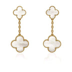 ¡®Star¡¯CLOVER 2 MOTIF WHITE MOP EARRINGS