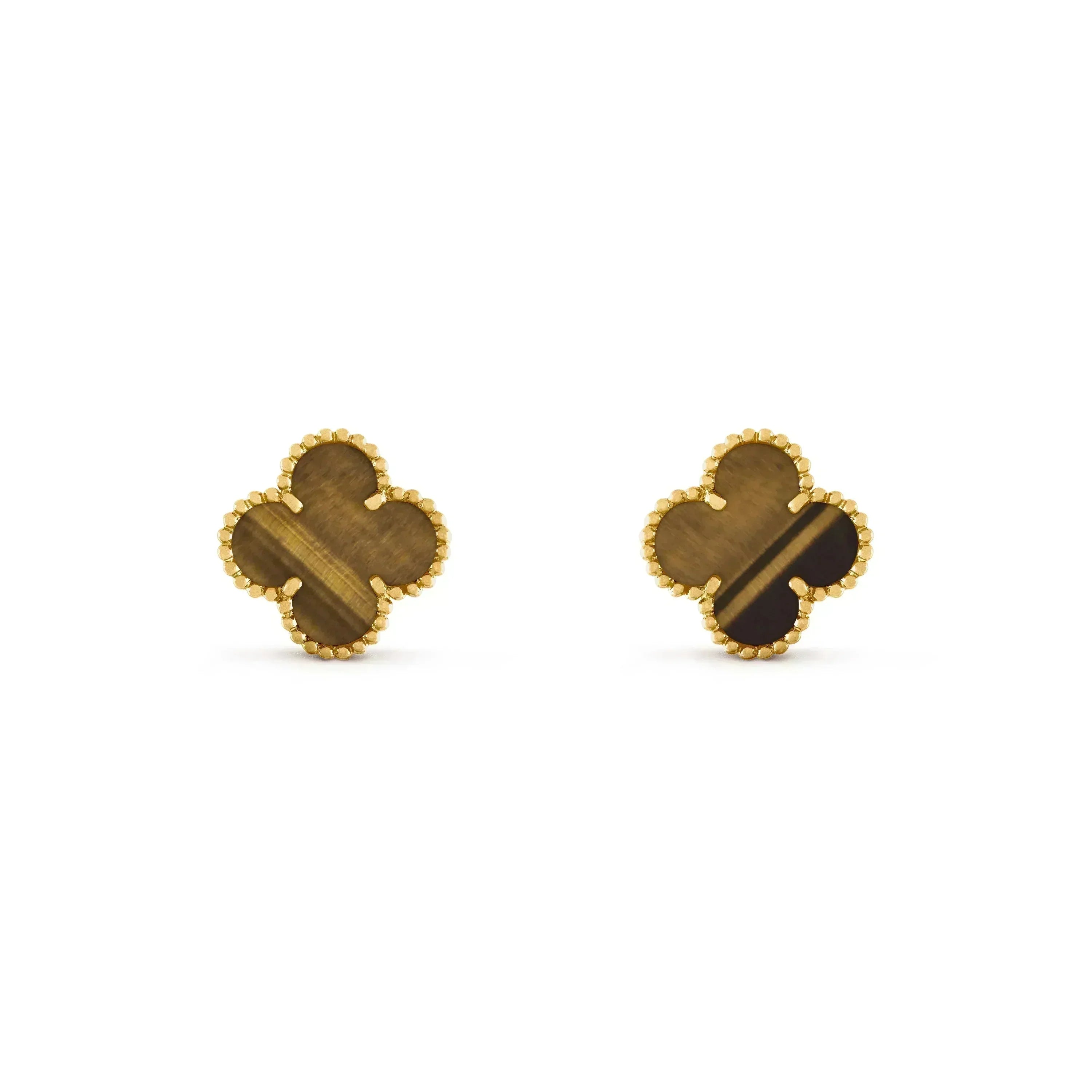 ¡®Star¡¯CLOVER MEDIUM 1 MOTIFS TIGER EYE EARRINGS