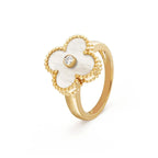 ¡®Star¡¯CLOVER PINK MOP RING GOLD DIAMOND