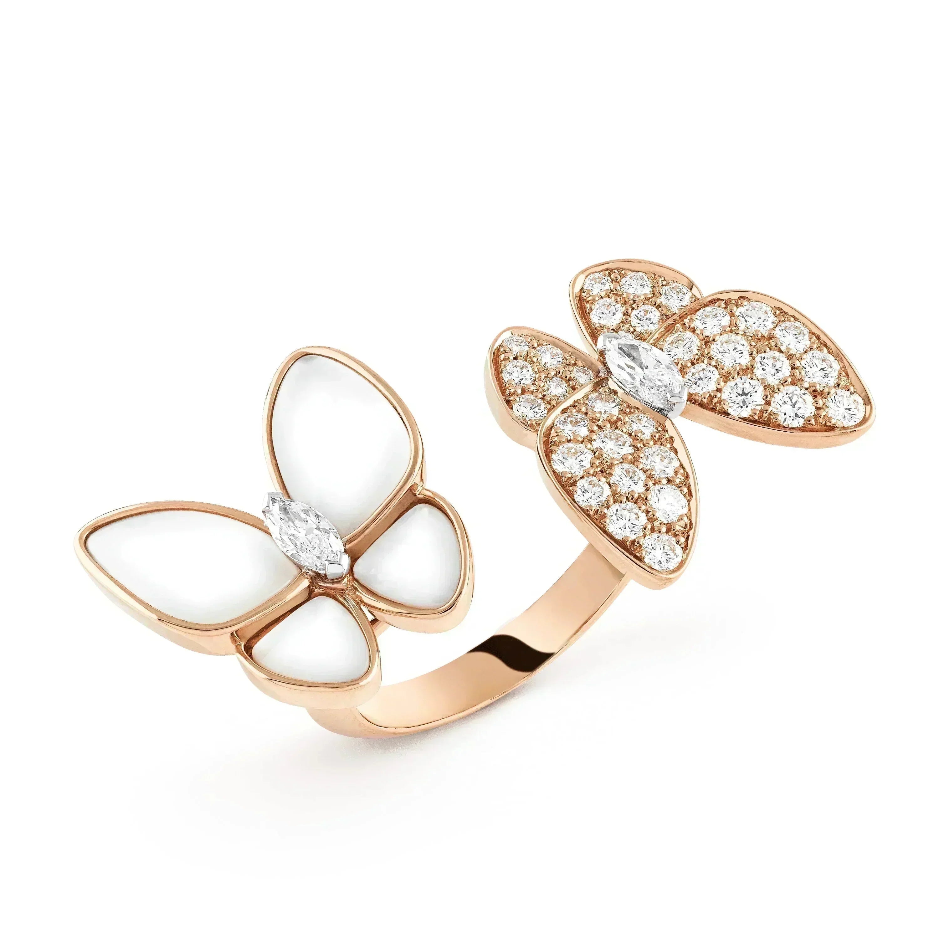 ¡®Star¡¯TWIN BUTTERFLY DIAMOND MOP RING